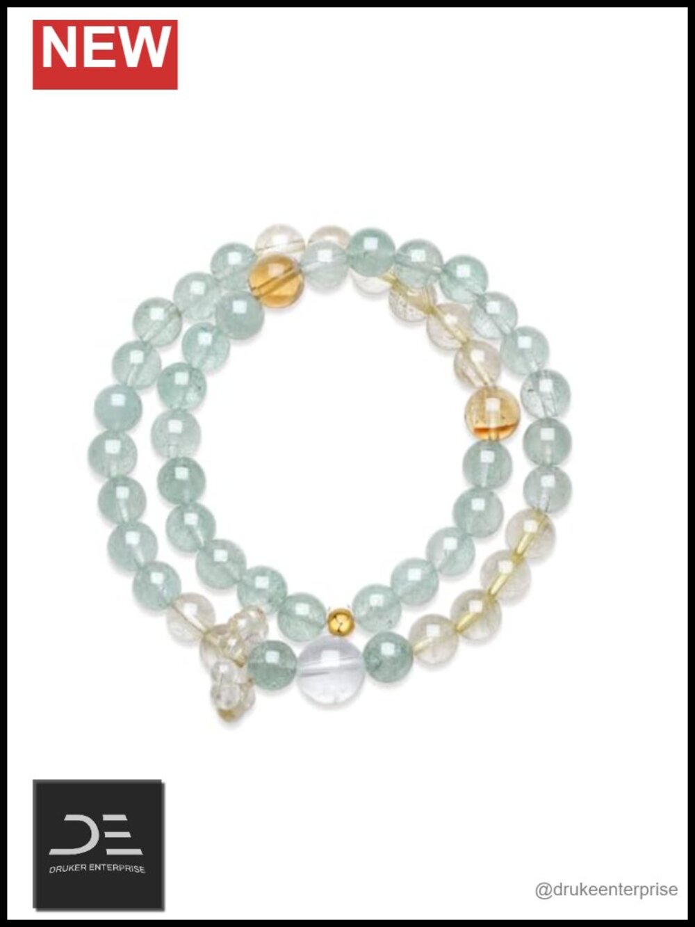 Rare Sterling Silver Healing Gemstone Stretch Beaded Bracelet Jasper Agate